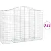 vidaXL Paniers à gabions arqués 25 pcs 200x50x140/160 cm Fer galvanisé