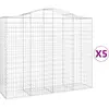 vidaXL Paniers à gabions arqués 5 pcs 200x50x160/180 cm Fer galvanisé