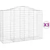 vidaXL Paniers à gabions arqués 3 pcs 200x50x140/160 cm Fer galvanisé