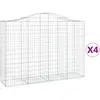 vidaXL Paniers à gabions arqués 4 pcs 200x50x140/160 cm Fer galvanisé