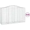 vidaXL Paniers à gabions arqués 30 pcs 200x50x120/140 cm Fer galvanisé