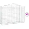 vidaXL Paniers à gabions arqués 5 pcs 200x50x140/160 cm Fer galvanisé