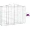vidaXL Paniers à gabions arqués 6 pcs 200x50x140/160 cm Fer galvanisé