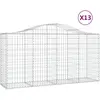 vidaXL Paniers à gabions arqués 13 pcs 200x50x100/120 cm fer galvanisé