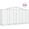 vidaXL Paniers à gabions arqués 18 pcs 200x50x100/120 cm fer galvanisé