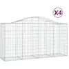 vidaXL Paniers à gabions arqués 4 pcs 200x50x100/120 cm fer galvanisé