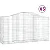 vidaXL Paniers à gabions arqués 5 pcs 200x50x100/120 cm fer galvanisé