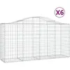 vidaXL Paniers à gabions arqués 6 pcs 200x50x100/120 cm fer galvanisé