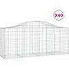 vidaXL Paniers à gabions arqués 40 pcs 200x50x80/100 cm Fer galvanisé