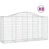 vidaXL Paniers à gabions arqués 8 pcs 200x50x100/120 cm fer galvanisé