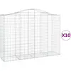 vidaXL Paniers à gabions arqués 10 pcs 200x50x140/160 cm Fer galvanisé