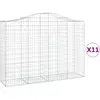 vidaXL Paniers à gabions arqués 11 pcs 200x50x140/160 cm Fer galvanisé