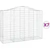 vidaXL Paniers à gabions arqués 7 pcs 200x50x140/160 cm Fer galvanisé