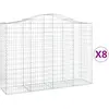 vidaXL Paniers à gabions arqués 8 pcs 200x50x140/160 cm Fer galvanisé
