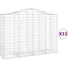 vidaXL Paniers à gabions arqués 15 pcs 200x50x140/160 cm Fer galvanisé