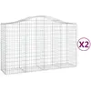 vidaXL Paniers à gabions arqués 2 pcs 200x50x120/140 cm Fer galvanisé
