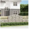 vidaXL Paniers à gabions arqués 3 pcs 200x50x120/140 cm Fer galvanisé