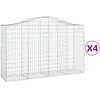 vidaXL Paniers à gabions arqués 4 pcs 200x50x120/140 cm Fer galvanisé