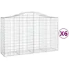 vidaXL Paniers à gabions arqués 6 pcs 200x50x120/140 cm Fer galvanisé