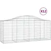 vidaXL Paniers à gabions arqués 12 pcs 200x50x80/100 cm Fer galvanisé