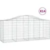 vidaXL Paniers à gabions arqués 14 pcs 200x50x80/100 cm Fer galvanisé
