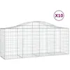 vidaXL Paniers à gabions arqués 10 pcs 200x50x80/100 cm Fer galvanisé