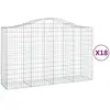 vidaXL Paniers à gabions arqués 18 pcs 200x50x120/140 cm Fer galvanisé