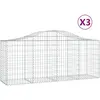 vidaXL Paniers à gabions arqués 3 pcs 200x50x80/100 cm Fer galvanisé