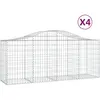 vidaXL Paniers à gabions arqués 4 pcs 200x50x80/100 cm Fer galvanisé