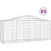 vidaXL Paniers à gabions arqués 5 pcs 200x50x80/100 cm Fer galvanisé