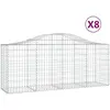 vidaXL Paniers à gabions arqués 8 pcs 200x50x80/100 cm Fer galvanisé