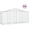 vidaXL Paniers à gabions arqués 9 pcs 200x50x80/100 cm Fer galvanisé