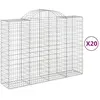 vidaXL Paniers à gabions arqués 20 pcs 200x50x140/160 cm Fer galvanisé