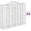 vidaXL Paniers à gabions arqués 4 pcs 200x50x160/180 cm Fer galvanisé