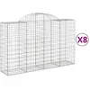 vidaXL Paniers à gabions arqués 8 pcs 200x50x120/140 cm Fer galvanisé