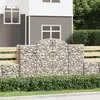 vidaXL Paniers à gabions arqués 9 pcs 200x50x120/140 cm Fer galvanisé