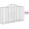 vidaXL Paniers à gabions arqués 20 pcs 200x50x120/140 cm Fer galvanisé