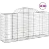 vidaXL Paniers à gabions arqués 30 pcs 200x50x100/120 cm fer galvanisé