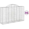 vidaXL Paniers à gabions arqués 6 pcs 200x50x120/140 cm Fer galvanisé