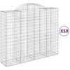 vidaXL Paniers à gabions arqués 10 pcs 200x50x160/180 cm Fer galvanisé