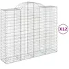 vidaXL Paniers à gabions arqués 12 pcs 200x50x160/180 cm Fer galvanisé