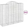 vidaXL Paniers à gabions arqués 13 pcs 200x50x160/180 cm Fer galvanisé