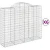 vidaXL Paniers à gabions arqués 6 pcs 200x50x160/180 cm Fer galvanisé