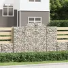 vidaXL Paniers à gabions arqués 2 pcs 200x50x140/160 cm Fer galvanisé