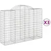 vidaXL Paniers à gabions arqués 3 pcs 200x50x140/160 cm Fer galvanisé
