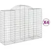 vidaXL Paniers à gabions arqués 4 pcs 200x50x140/160 cm Fer galvanisé