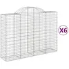vidaXL Paniers à gabions arqués 6 pcs 200x50x140/160 cm Fer galvanisé