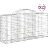 vidaXL Paniers à gabions arqués 12 pcs 200x50x100/120 cm fer galvanisé