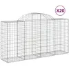 vidaXL Paniers à gabions arqués 20 pcs 200x50x100/120 cm fer galvanisé
