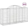 vidaXL Paniers à gabions arqués 25 pcs 200x50x100/120 cm fer galvanisé